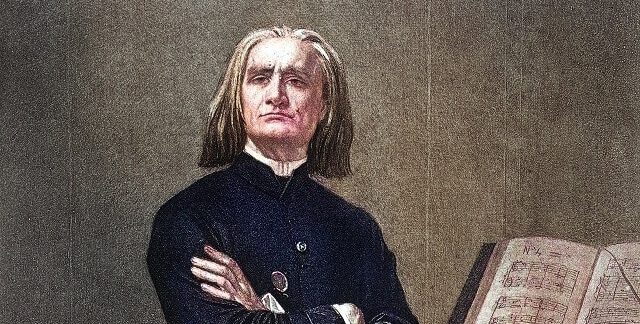Franz Liszt composer portrait colorised