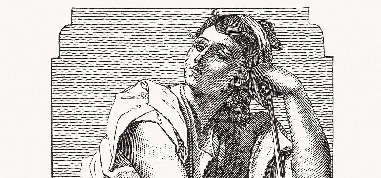 Euterpe, painted by Paul Baudry, wood engraving, published in 1883