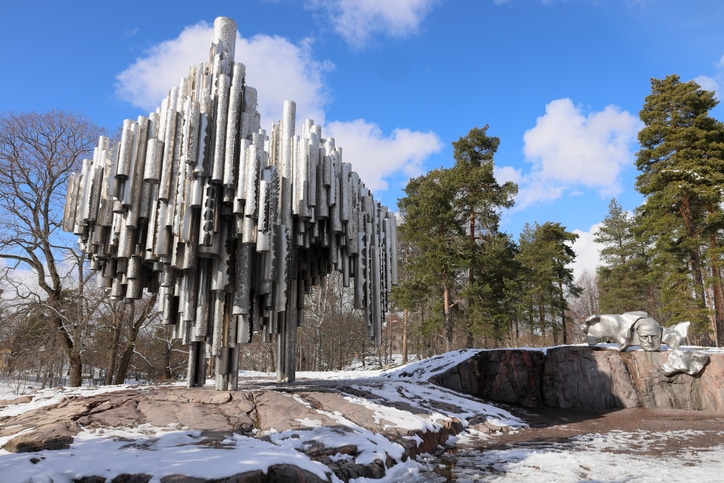The Sibelius Monument by Eila Hiltunen, dedicated to the Finnish composer Jean Sibelius in Sibelius Park, Helsinki, Finland
